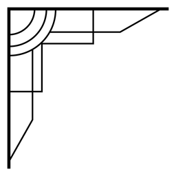 Geometrische Rahmeneckverzierung PNG-Design