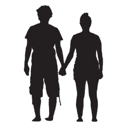Mano tenencia pareja silueta Diseño PNG