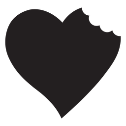 Coração com silhueta de mordida Desenho PNG