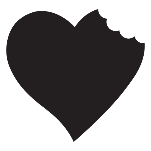Heart with bite silhouette PNG Design