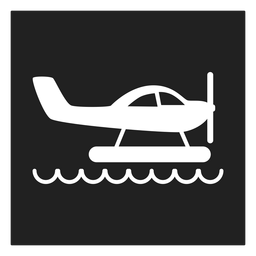 Helicopter in water square icon PNG Design