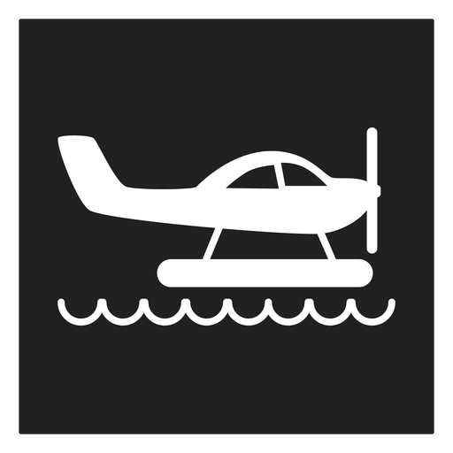 Helicopter in water square icon