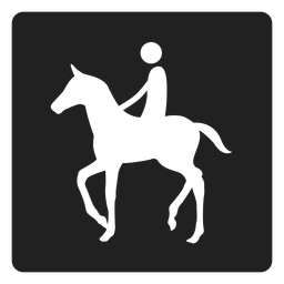 Horse back riding square icon PNG Design