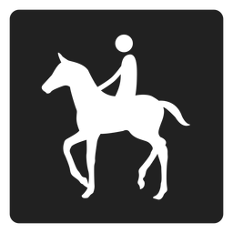 Ícone quadrado de passeio a cavalo