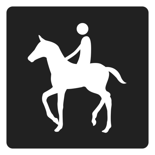 Icono cuadrado de montar a caballo
