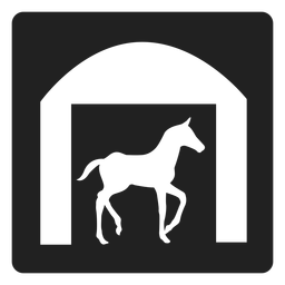 Horse in a stable square icon PNG Design