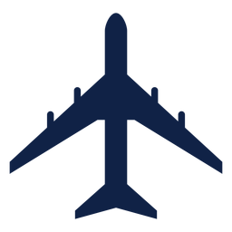 Silueta de vista superior de avión plano Diseño PNG