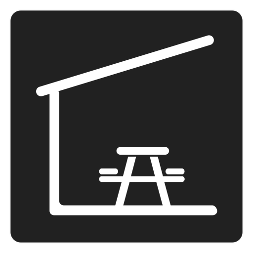 Indoor picnic table and chair square icon