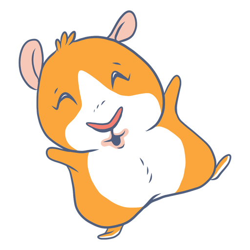 Lazy guinea pig cartoon PNG Design