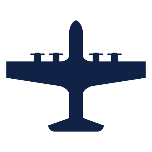 Militärflugzeug Draufsicht einfache Silhouette PNG-Design