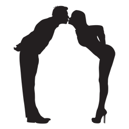Lover cute kiss silhouette Transparent PNG