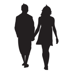 Amantes segurando uma silhueta de mão Desenho PNG