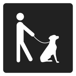 Hombre y un icono cuadrado de perro Diseño PNG