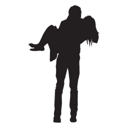 Man carrying woman silhouette PNG Design