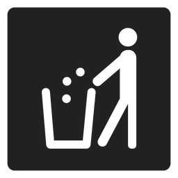 Hombre tirando basura icono cuadrado Diseño PNG