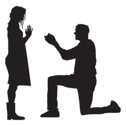 Propuesta de matrimonio silueta Diseño PNG