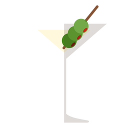 Icono de cóctel con aceitunas Diseño PNG