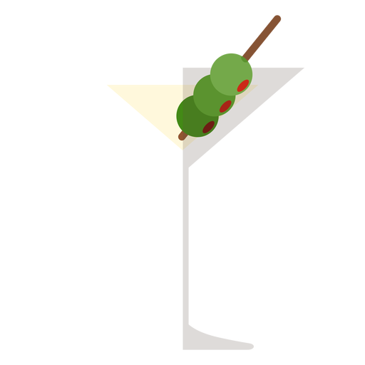Cocktailikone mit Oliven PNG-Design