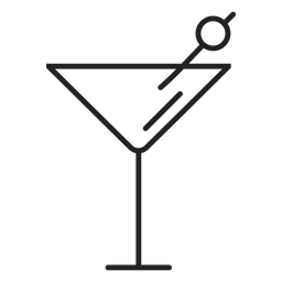 Traço do ícone do copo de álcool