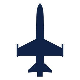 Silhueta de vista superior de aeronave militar Desenho PNG