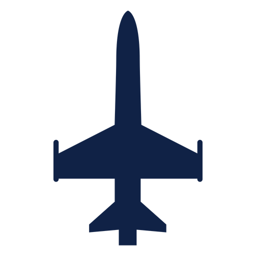 Military aircraft top view silhouette