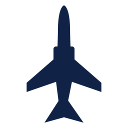 Silueta de vista superior de avión militar Diseño PNG