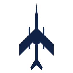 Silueta de vista superior de avión militar Diseño PNG