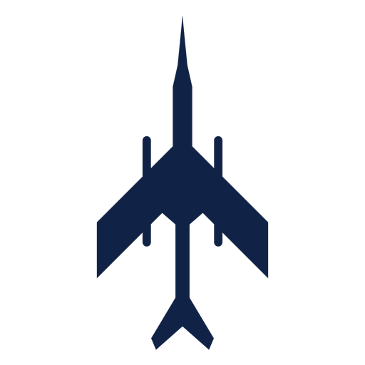 Military plane top view silhouette PNG Design