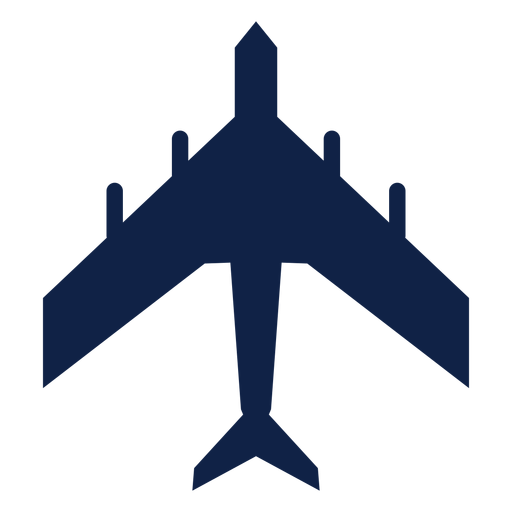 Military transport airplane top view silhouette