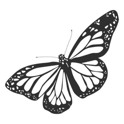 Icono plano de la mariposa monarca Diseño PNG