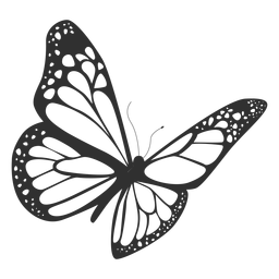 Monarch butterfly flying silhouette