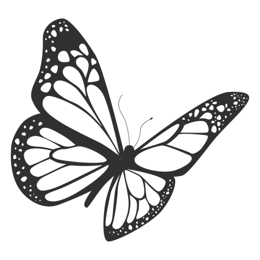 Silhueta de voar de borboleta monarca