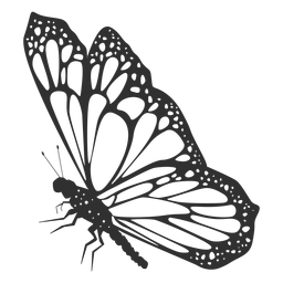Monarchfalter Seitenansicht Silhouette PNG-Design