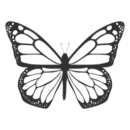 Monarch butterfly silhouette icon Transparent PNG