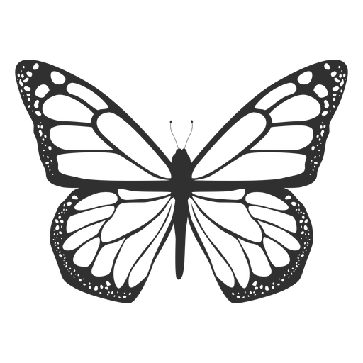 Icono de silueta de mariposa monarca Diseño PNG