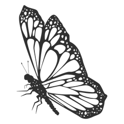 Mariposa monarca todavía silueta Diseño PNG