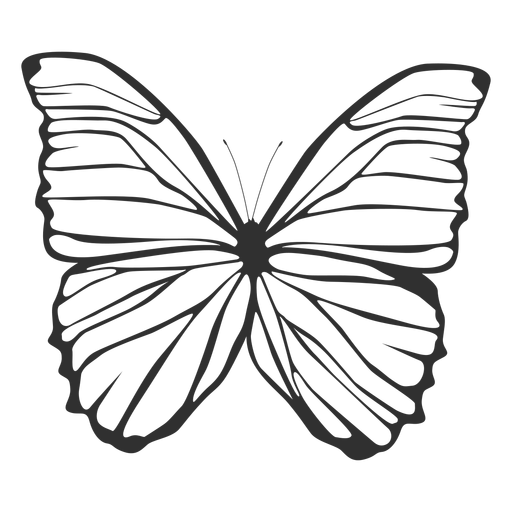 Morpho polyphemus butterfly silhouette