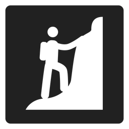 Mountain climbing square icon PNG Design