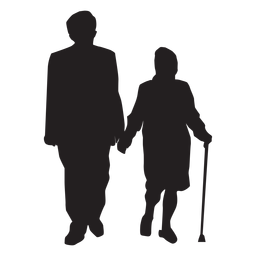 Altes Paar Silhouette Paar PNG-Design