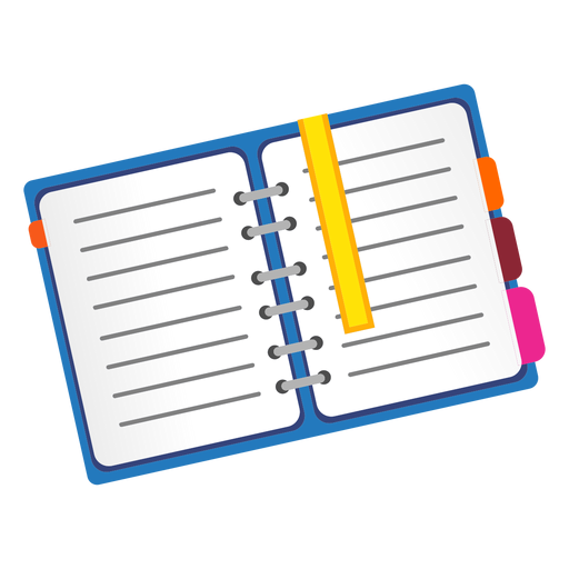 Icono de cuaderno abierto Diseño PNG