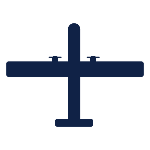 Patrol airplane top view silhouette PNG Design