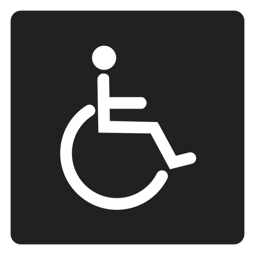 Person with disability square icon PNG Design