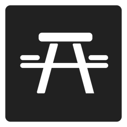 Picknicktisch und Stuhlquadratikone PNG-Design