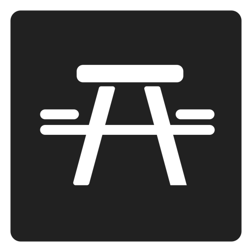 Icono cuadrado de mesa y silla de picnic Diseño PNG