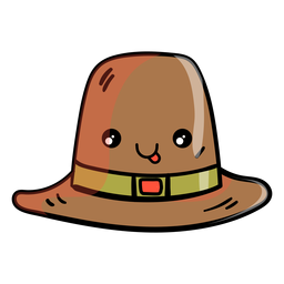 Pilgerhutkarikaturikone PNG-Design