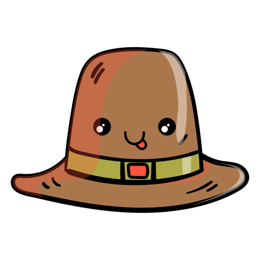 Ícone de desenho animado de chapéu de peregrino Desenho PNG