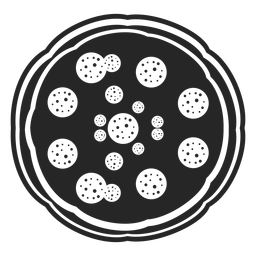 Icono plano de vista superior de pizza Diseño PNG
