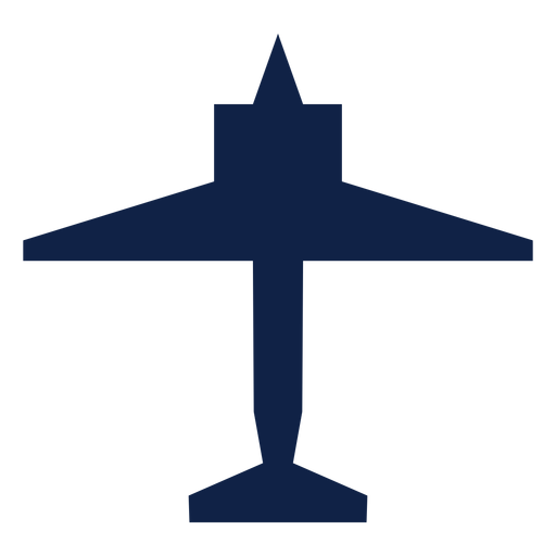 Plane top view silhouette PNG Design
