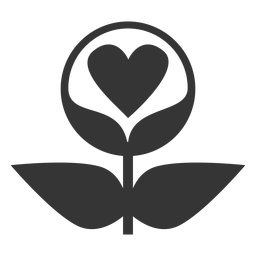 Icono de estilo de línea de amor de planta Diseño PNG