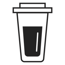 Icono plano de taza de café de plástico Diseño PNG